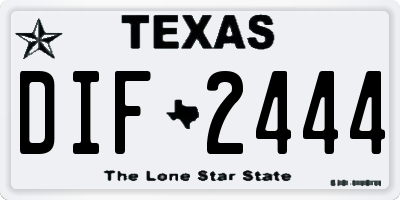 TX license plate DIF2444