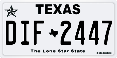 TX license plate DIF2447