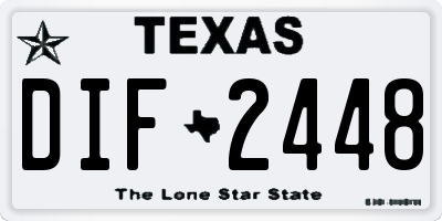 TX license plate DIF2448