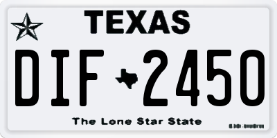 TX license plate DIF2450