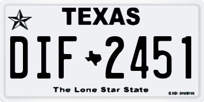 TX license plate DIF2451