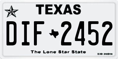 TX license plate DIF2452