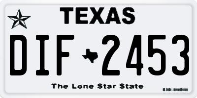 TX license plate DIF2453