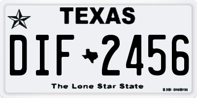 TX license plate DIF2456