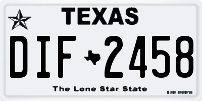 TX license plate DIF2458