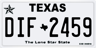 TX license plate DIF2459