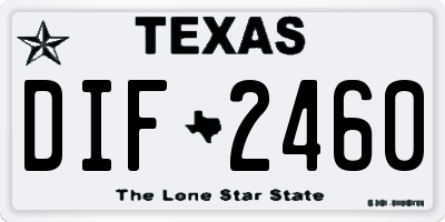 TX license plate DIF2460