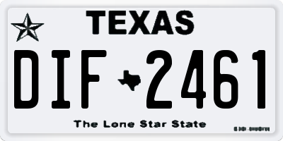 TX license plate DIF2461