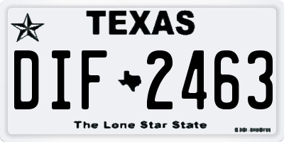 TX license plate DIF2463
