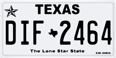 TX license plate DIF2464