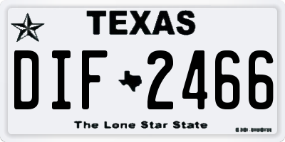 TX license plate DIF2466
