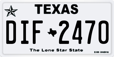 TX license plate DIF2470