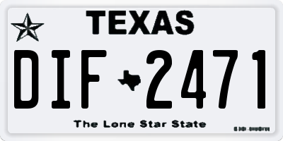 TX license plate DIF2471