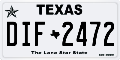 TX license plate DIF2472
