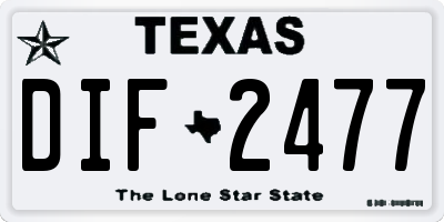 TX license plate DIF2477