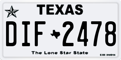 TX license plate DIF2478
