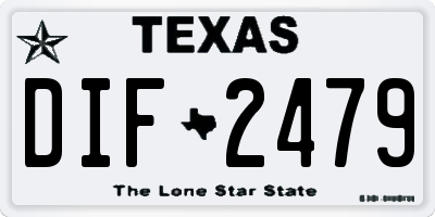 TX license plate DIF2479