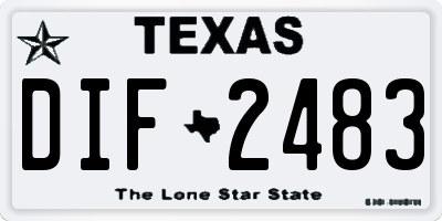 TX license plate DIF2483
