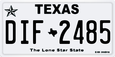 TX license plate DIF2485