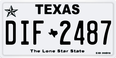 TX license plate DIF2487