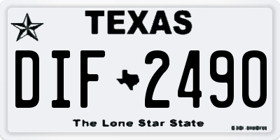 TX license plate DIF2490