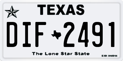 TX license plate DIF2491