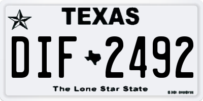 TX license plate DIF2492