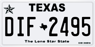 TX license plate DIF2495