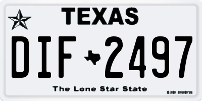 TX license plate DIF2497