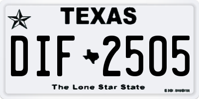TX license plate DIF2505