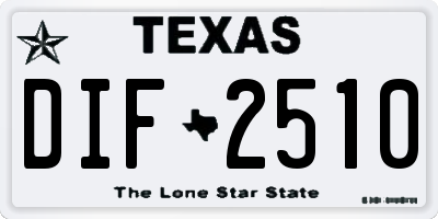 TX license plate DIF2510