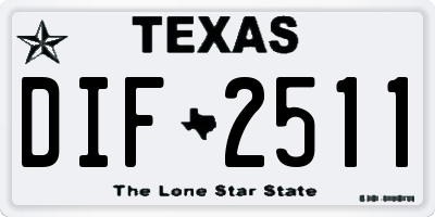 TX license plate DIF2511