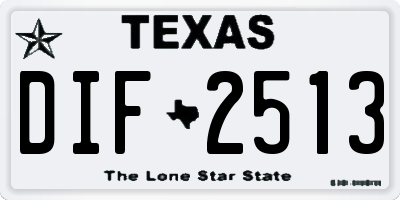 TX license plate DIF2513