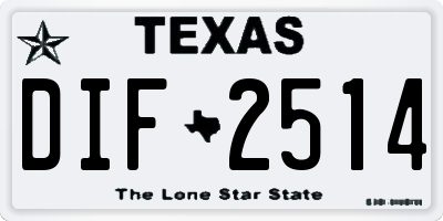 TX license plate DIF2514