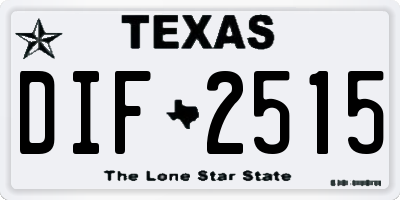 TX license plate DIF2515