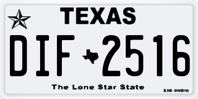 TX license plate DIF2516