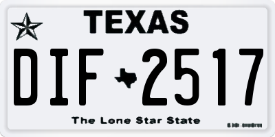 TX license plate DIF2517