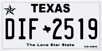 TX license plate DIF2519