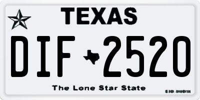 TX license plate DIF2520