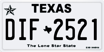 TX license plate DIF2521