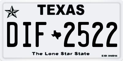 TX license plate DIF2522