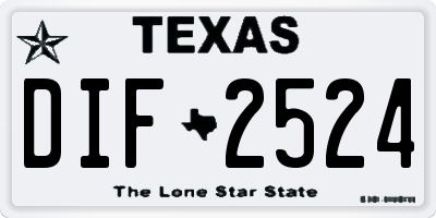 TX license plate DIF2524