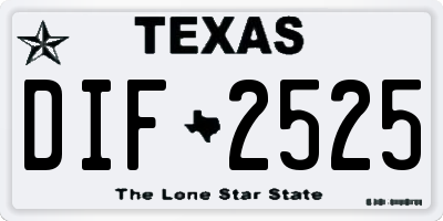 TX license plate DIF2525
