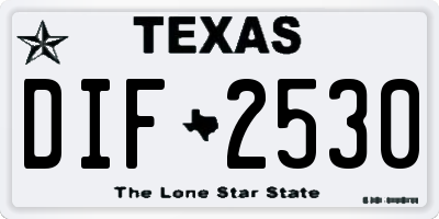 TX license plate DIF2530
