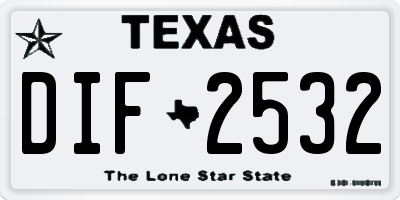 TX license plate DIF2532
