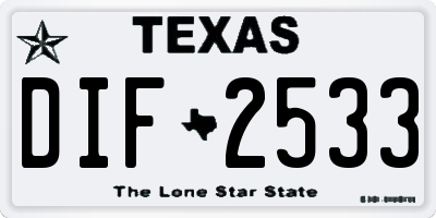 TX license plate DIF2533