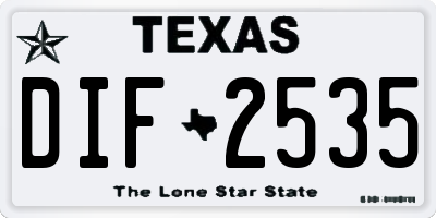 TX license plate DIF2535