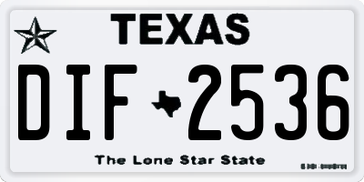 TX license plate DIF2536