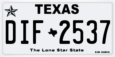 TX license plate DIF2537