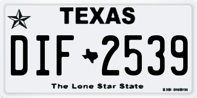 TX license plate DIF2539